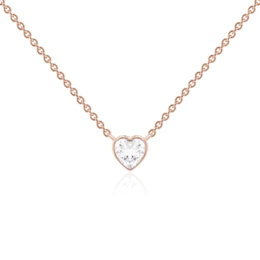 MARMARA STERLING 925 Silver Heart Necklace White, Rose Gold