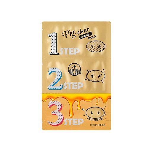 Holika Holika Pig Nose Clear Blackhead 3-Step Kit Honey Gold