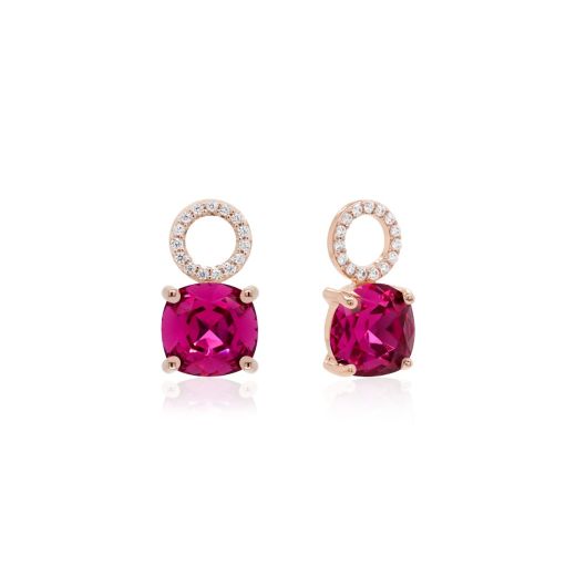 MARMARA STERLING 925 Silver Fuchsia Earring Pendants, Rose Gold