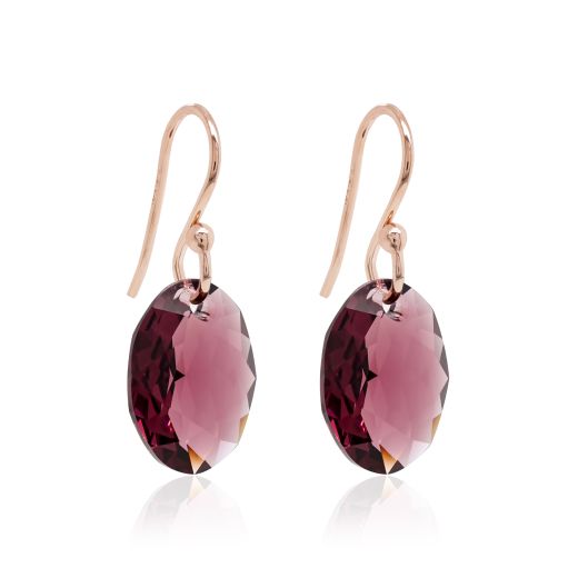 Marmara Sterling 925 Silver Earrings Amethyst Rose Gold