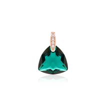 Marmara Sterling 925 Silver Pendant Emerald Rose Gold