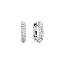 MARMARA STERLING 925 Sterling Silver Sparkling Link Base Earrings