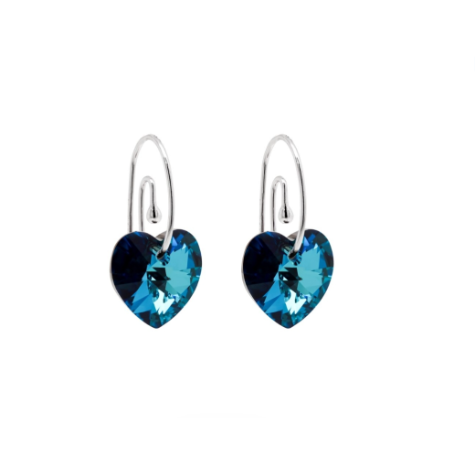 MARMARA STERLING Heart Earrings - Bermuda Blue Kõrvarõngad