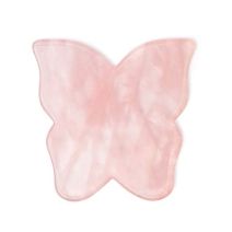 Crystallove Butterfly Rose Quartz gua Sha   (Sejas masāžas plāksnīte - taurenis no rožu kvarca)