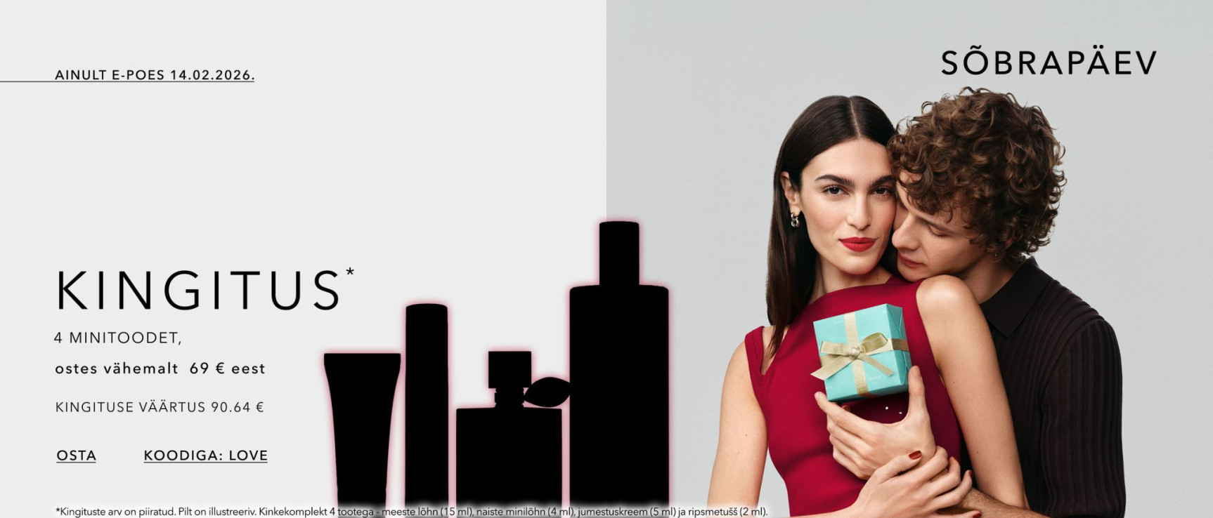 kingitus 4 minitoodet. koodiga LOVE