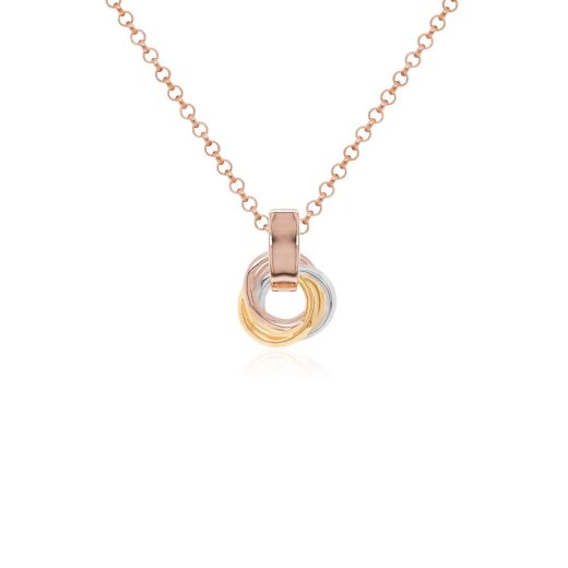 Marmara Sterling Trinity Trio Necklace Rose-gold Plated