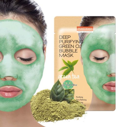 Purederm Bubble Mask Green  (Dziļi attīroša sejas maska)