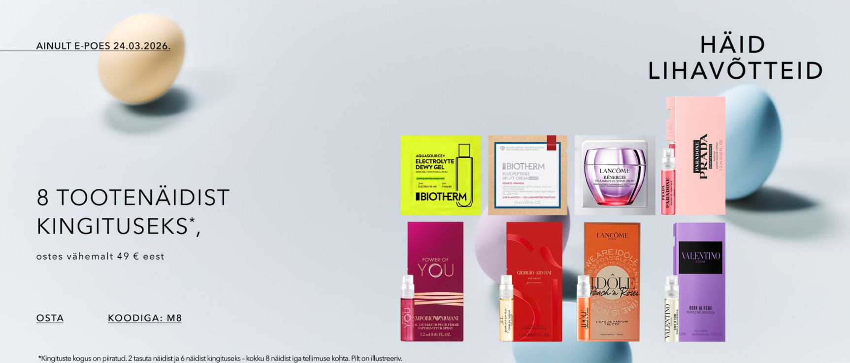 8 tootenäidis kingituseks ostes vahemalt 49 eur koodiga M8