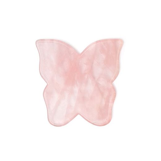 Crystallove Butterfly Rose Quartz gua Sha   (Sejas masāžas plāksnīte - taurenis no rožu kvarca)