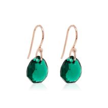 Marmara Sterling Majestic Earrings Rose Gold-plated Emereald