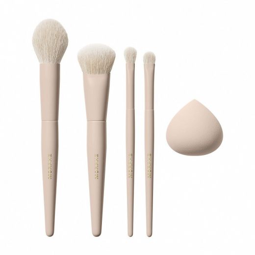 MORPHE Oat Latte 5-Piece Face & Eye Brush Set