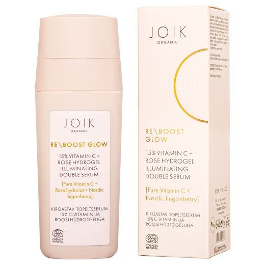 JOIK ORGANIC Re-Boost Glow Illuminating 15% Vitamin C Serum + Rose Hydrogel