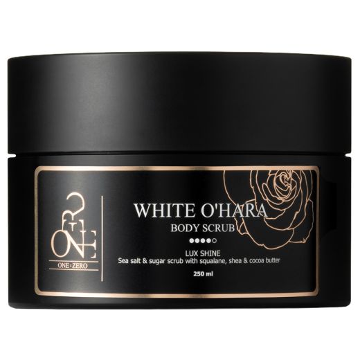 ONE:ZERO Sea Salt & Sugar Body Scrub With Squalane, Shea & Cocoa Butter "White O'h