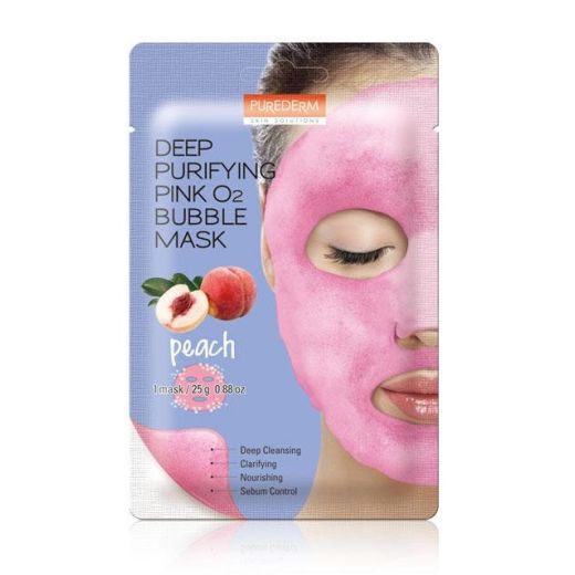Purederm Bubble Mask Pink  (Dziļi attīroša sejas maska)