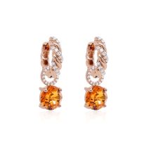 Marmara Sterling Knoty Charm Earrings Light Amber Gold-plated