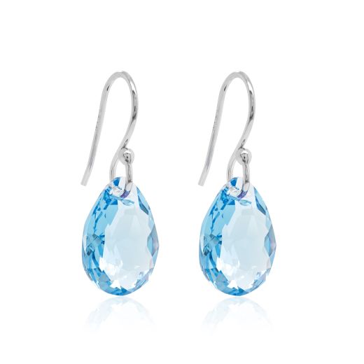 Marmara Sterling Drop earrings Aquamarine Rhodium