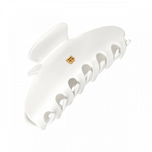 BALMAIN Cellulose Acetate Pince à Cheveux Large White