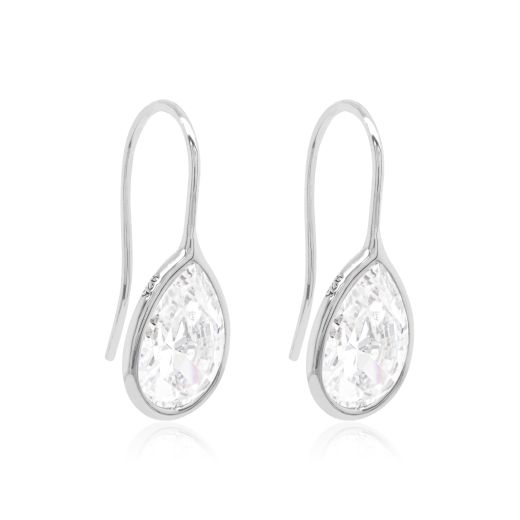 Marmara Sterling 925 Silver Drop Earrings White