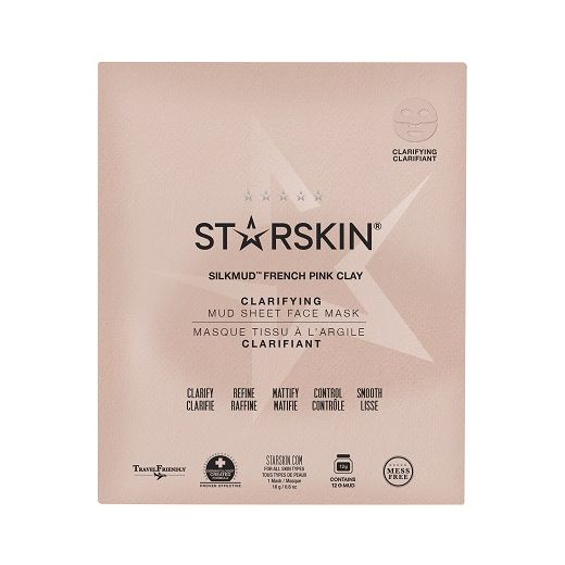 Starskin SILKMUD™ Pink French Clay Purifying Mud Sheet Mask  (Sejas maska)