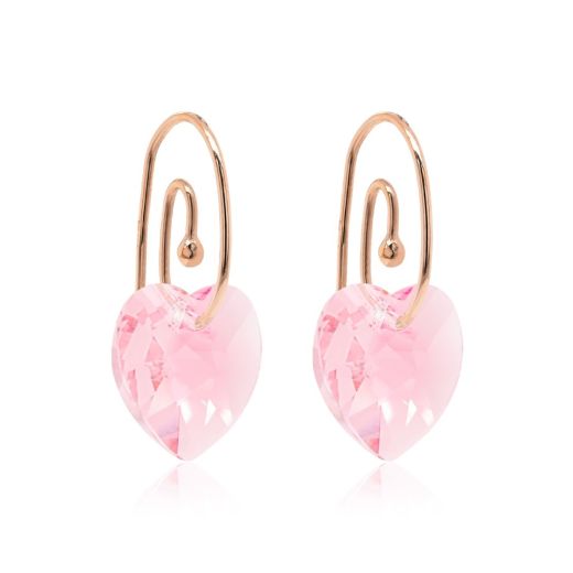 Marmara Sterling Heart Earrings Rose Gold-plating Light Rose