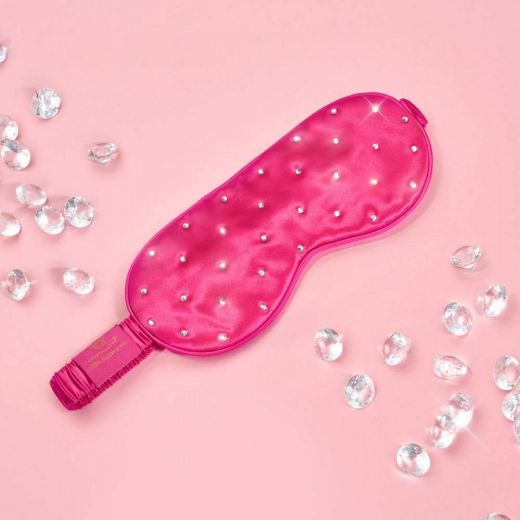 Crystallove Crystalized Silk Eye Mask - Hot Pink