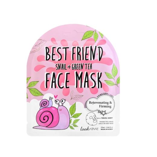 LOOK AT ME lBest Friend (Snail + Green Tea) Tencel Face Mask