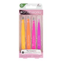 BrushWorks HD 4 Piece Combination Tweezer Set Brights