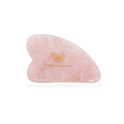 Crystallove Rose Quartz gua Sha  (Sejas masāžas plāksnīte no rožu kvarca)