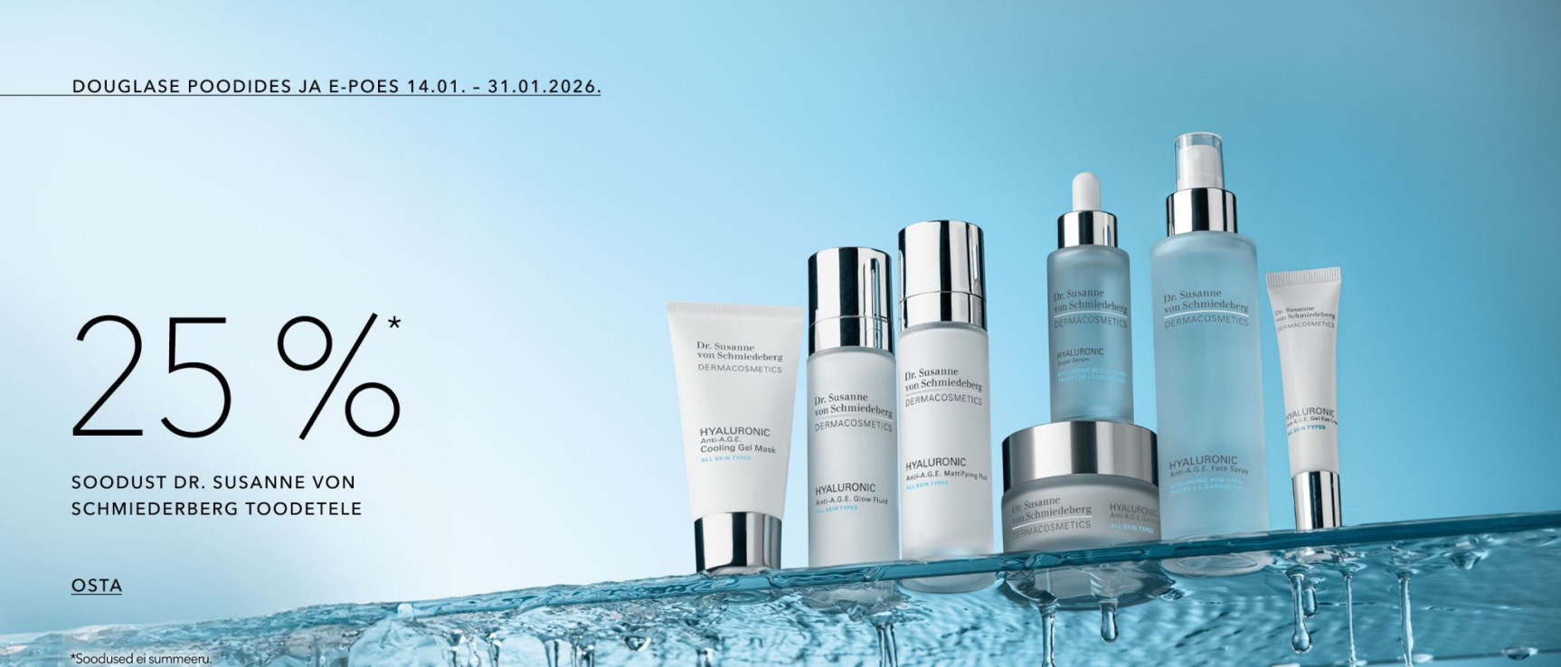 Douglase poodides ja E-poes kuni 31.01.2026 kuni 25% Dr.Susanne Von Schmiederberg toodetele