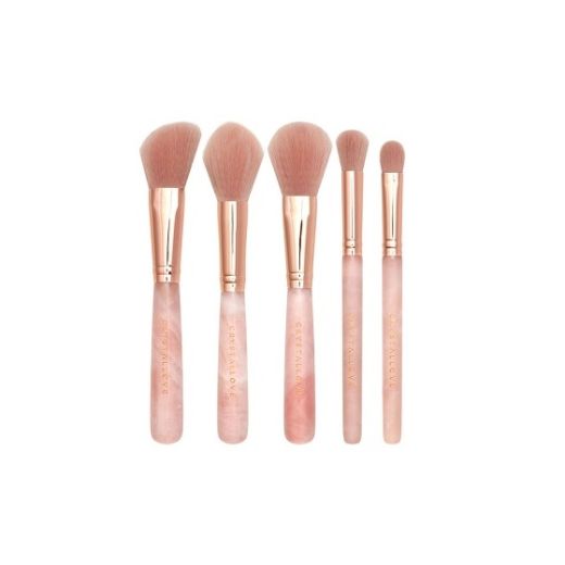 CRYSTALLOVE Rose Quartz Makeup Brushes Set