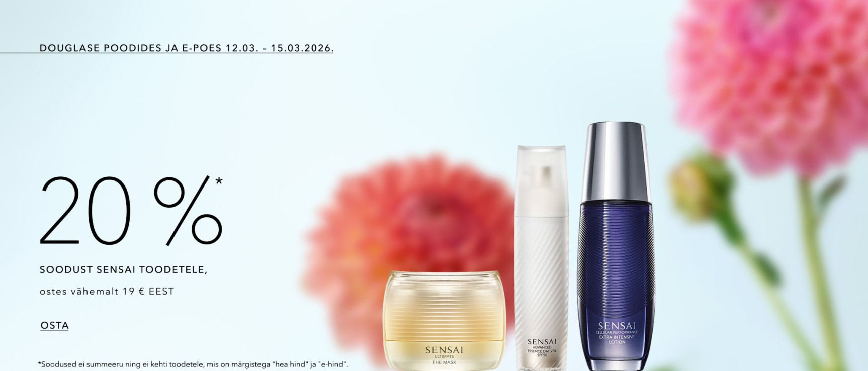 -20%* SENSAI, ostes vähemalt 19 € EEST