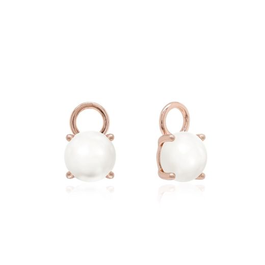 Classic Freshwater Pearl Charms 8mm Rosegold Plated