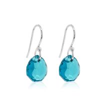 Marmara Sterling Majestic Earrings Rhoduim Plated Blue