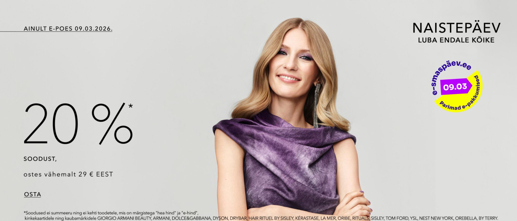 20 % soodust ostes vahemalt 29 eur