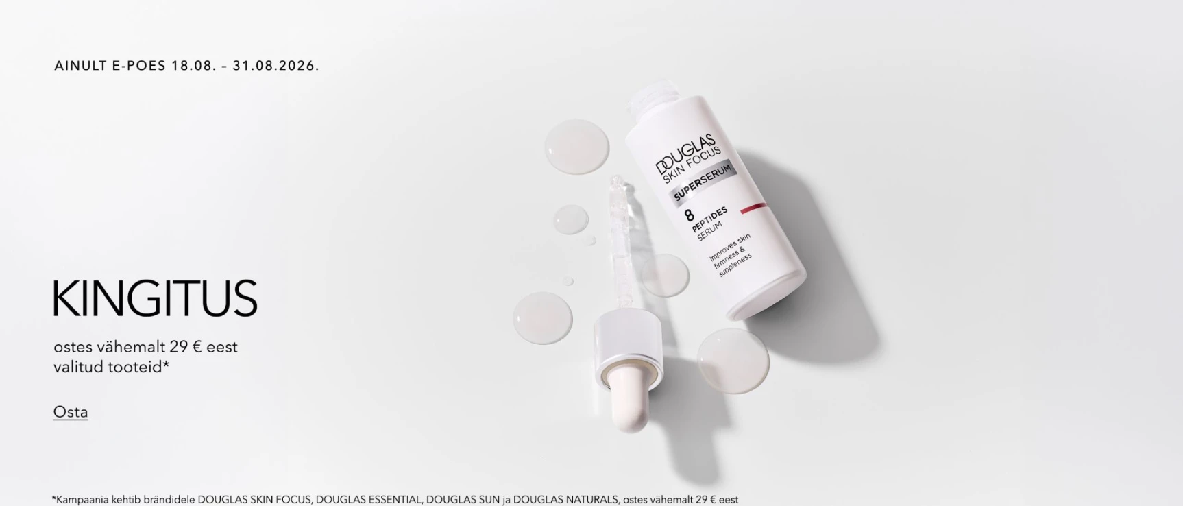Kingituseks  Douglas Collection  Skin Focus  Peptides Serum  Näoseerumi 