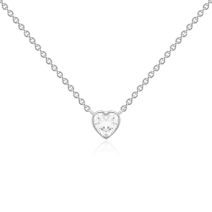 MARMARA STERLING 925 Silver Heart Necklace White
