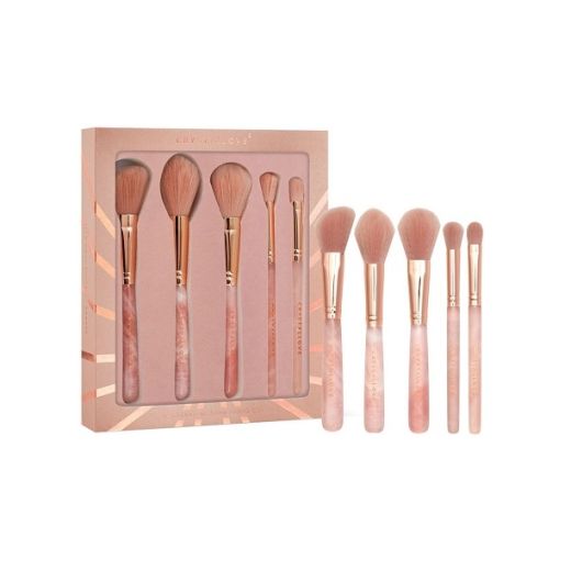 CRYSTALLOVE Rose Quartz Makeup Brushes Set