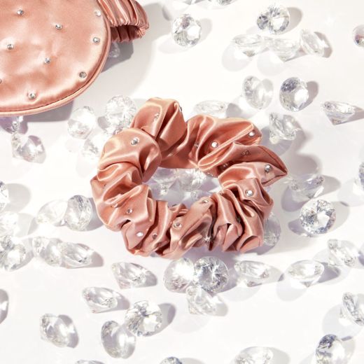 Crystallove Crystalized Silk Scrunchie - Rose Gold