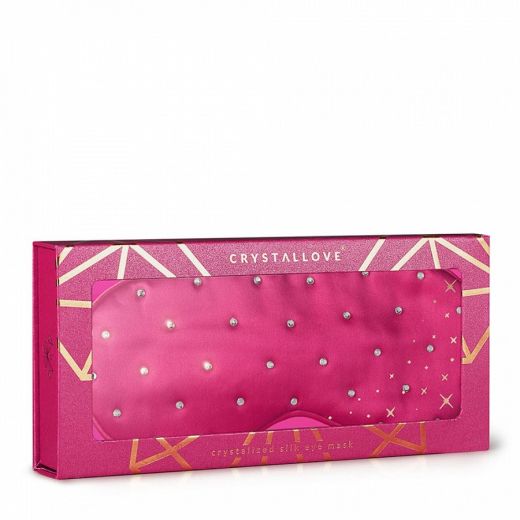 Crystallove Crystalized Silk Eye Mask - Hot Pink