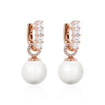 Marmara Sterling Sparkling Pearl Charm Earrings