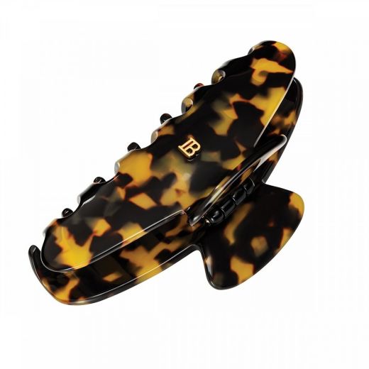 BALMAIN Cellulose Acetate Pince à Cheveux Large Tortoise Shell