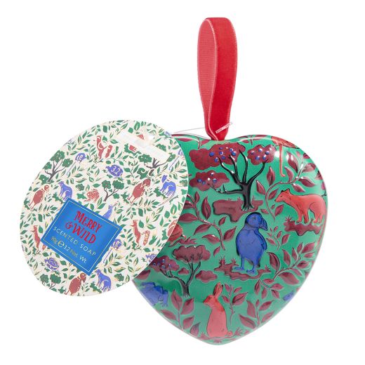 HEATHCOTE & IVORY Merry And Wild Scented Soap In Heart Shaped Tin 