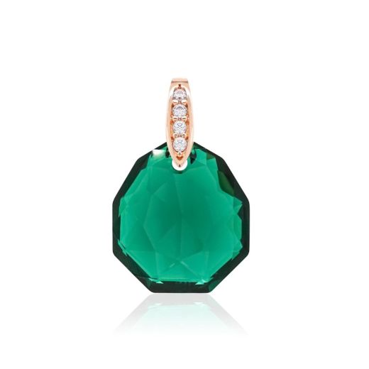 Marmara Sterling Majestic Pendant Rose Gold-plated Emerald